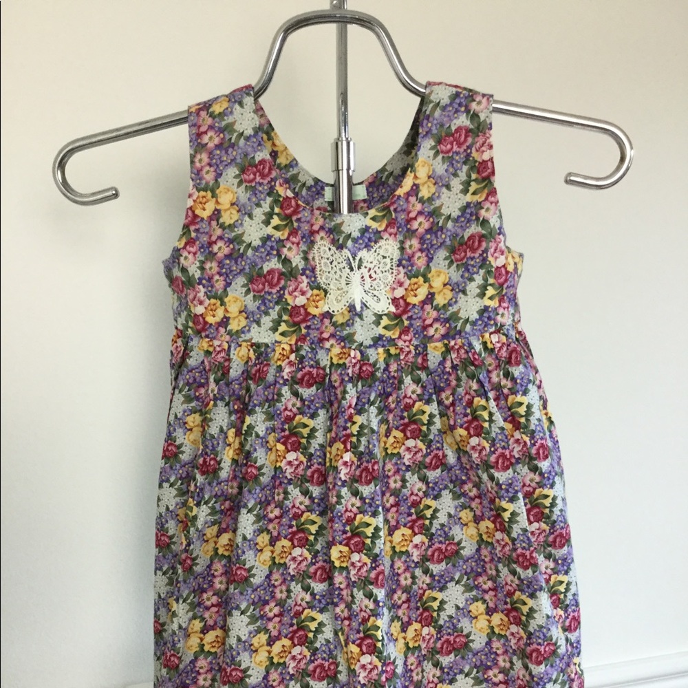 Handmade Floral Toddler Casual Dress Size Small